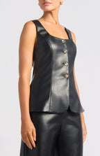 Avelo Faux Leather Vest + Pants Set