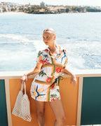 Tropical Wrap Mini Dress
