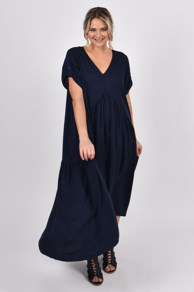 Peak Maxi Dress | Navy