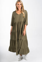 Ruffle Dress I Khaki