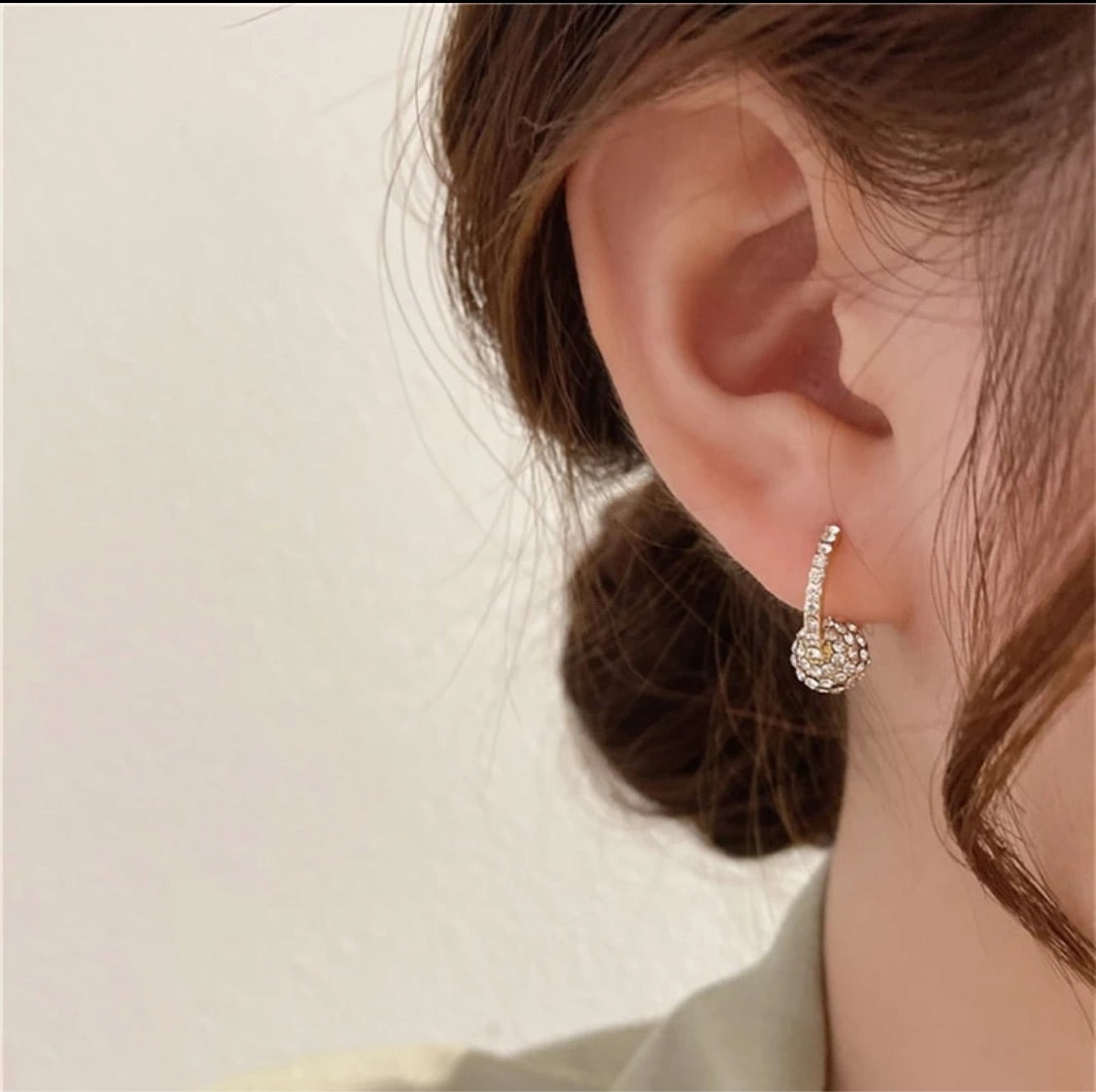 Rhinestone Ball Earrings