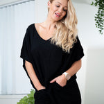 Load image into Gallery viewer, Black Kaftan With Pockets
