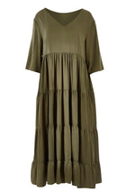 Load image into Gallery viewer, Ruffle Dress I Khaki
